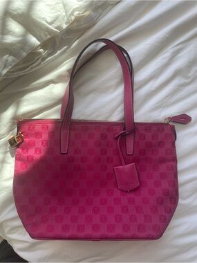 Loewe Hot Pink Signature Tote with Gold Hardware
